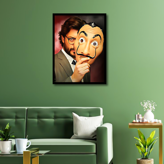 Money Hiest Joker Canvas Frames Wall Art