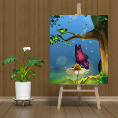 Nature scene with butterfly | Handmade Painting | Wall Art