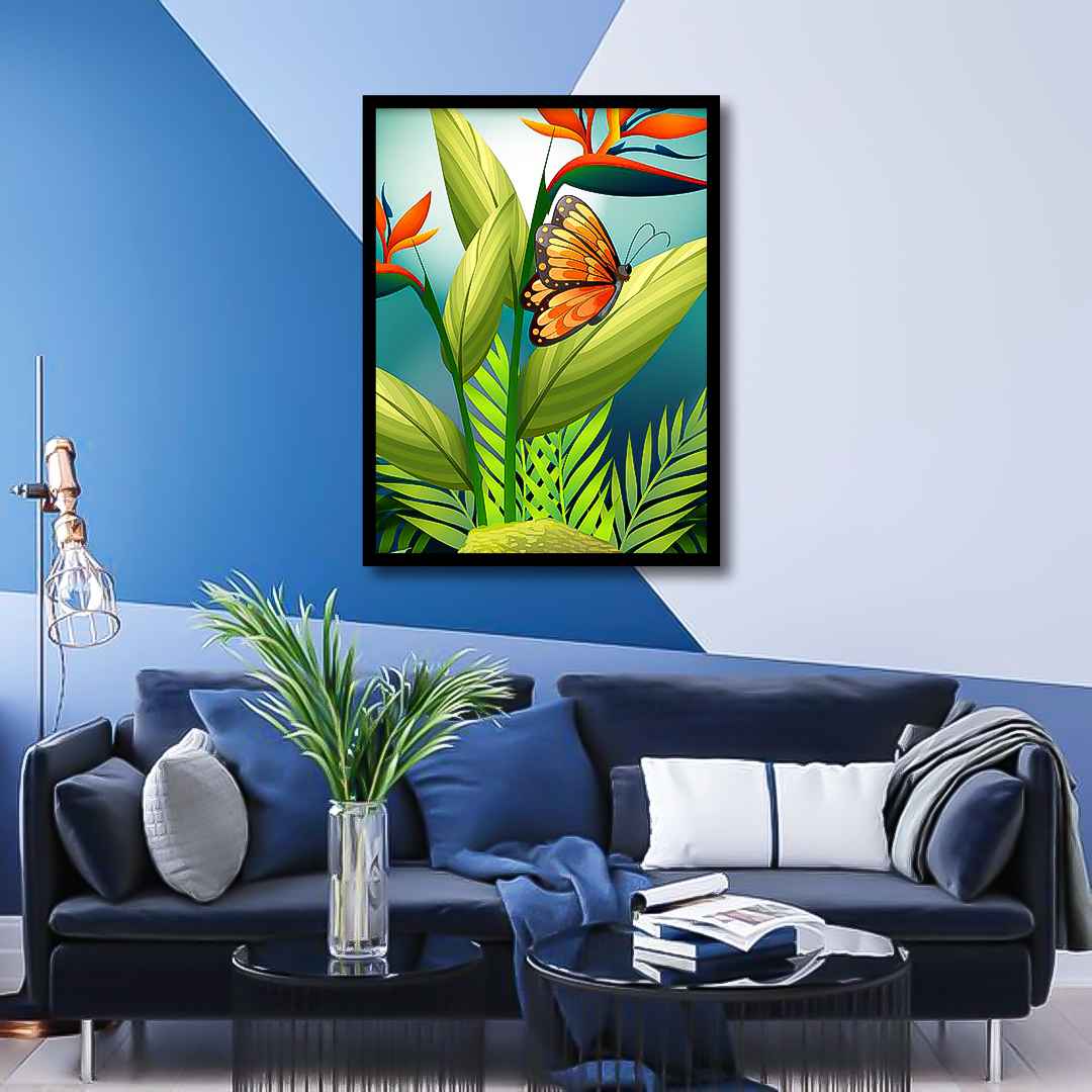 Nature scene with monarch butterflies Wall Art