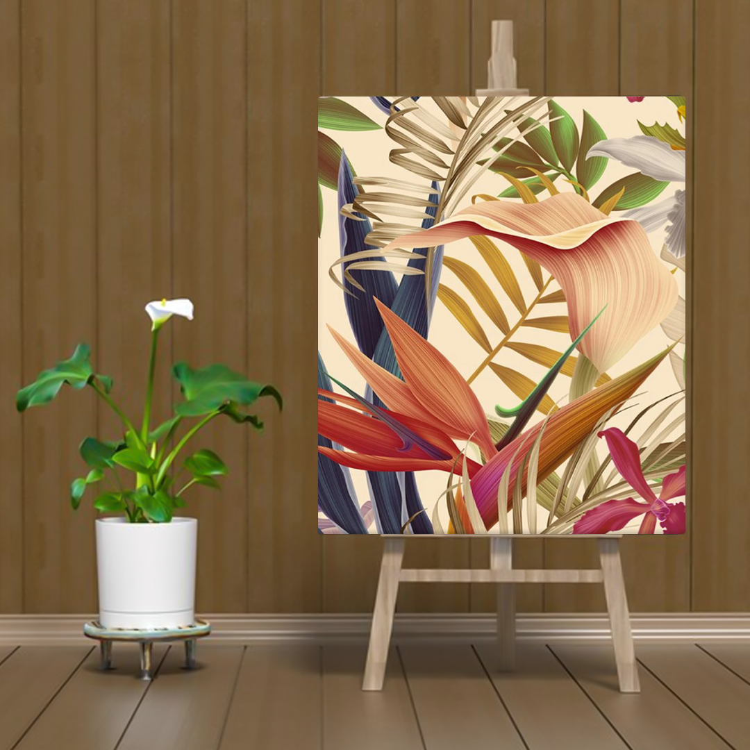 Rainforest Flowers Plants | Handmade Painting | Wall Art