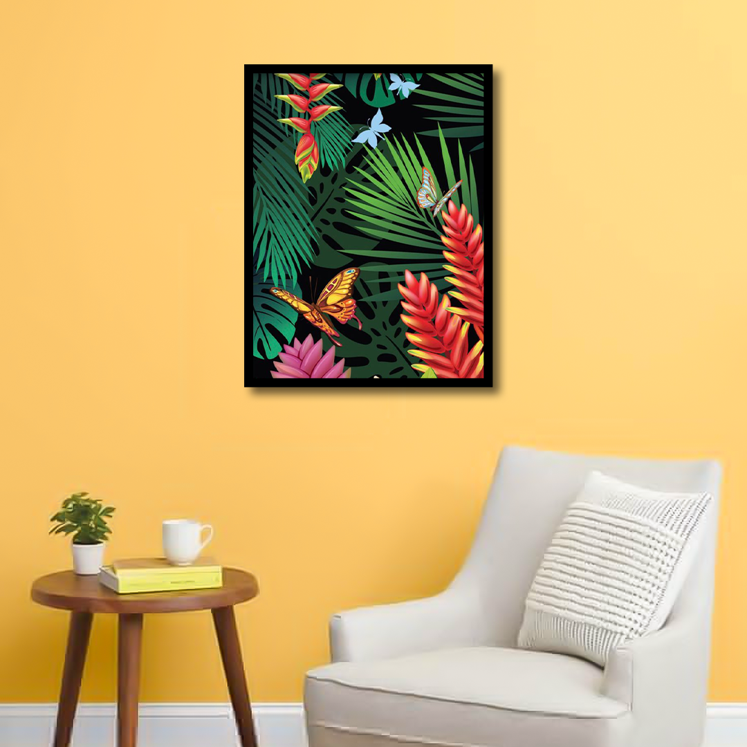 Tropical Jungle (Butterflies) Canvas Frames | Wall Art