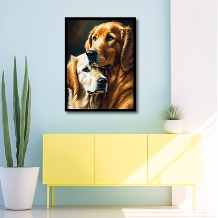 Two Golden Retriever Dogs | Wall Art