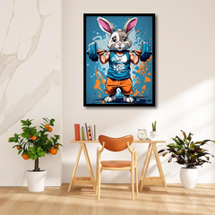 Workout Rabbit Canvas Frames | Wall Art