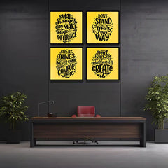 ZEBO TREND Motivational (4 Panel) Wall Art