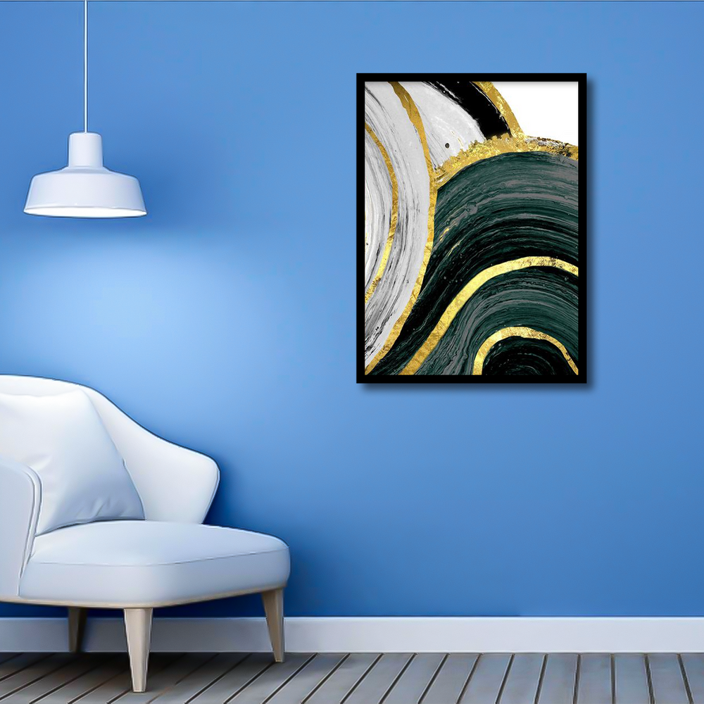  Modern Green Gilt Wall Abstract Canvas | Wall Art 