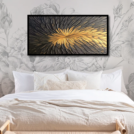 Gold Feather Canvas Frames | Wall Art 
