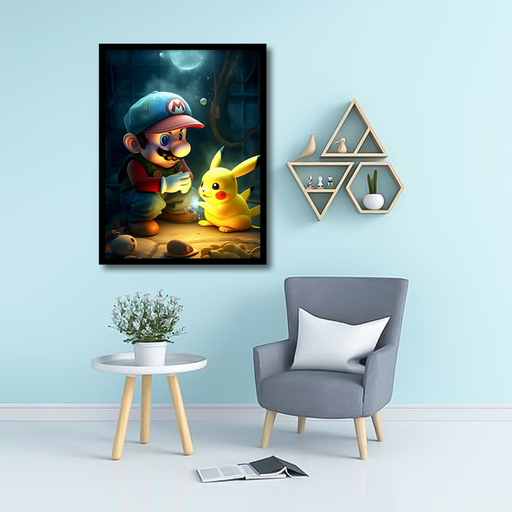 Pokémon And Mario Canvas Frames