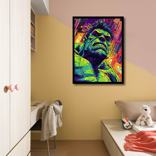 The Hulk in the style of Cyberpunk Canvas frames