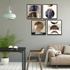 Black and Beige Minimalist (4panel) Wall Art