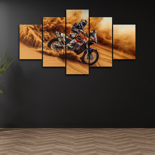Motocross Yellow Dirt Canvas Frames