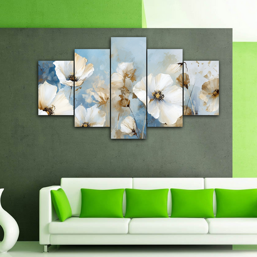 Abstract Blue Flowers Canavas Frames