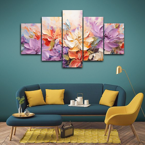 Abstract Flowers Canvas Frames
