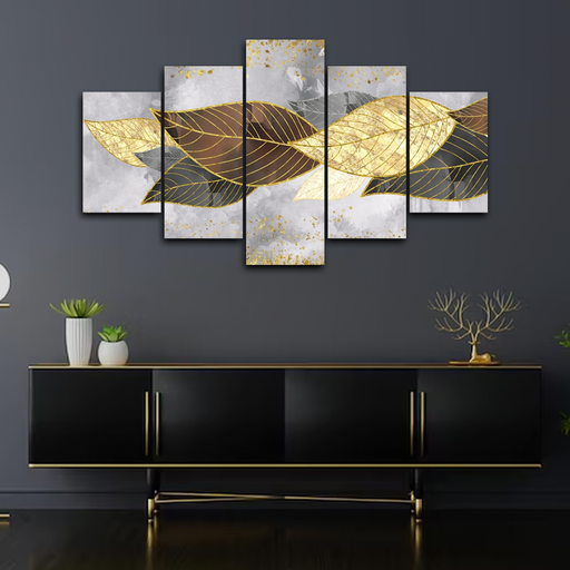 Golden Ginkgo Leaves Canvas Frames