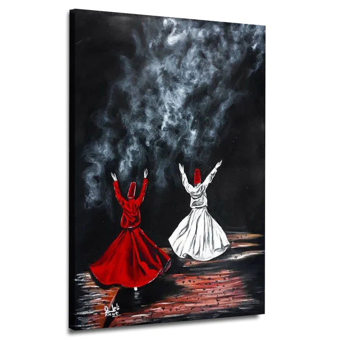 Whirling Dervishes Sufi Art | Handmade Painting | Wall Art