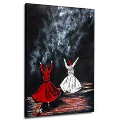 Whirling Dervishes Sufi Art | Handmade Painting | Wall Art