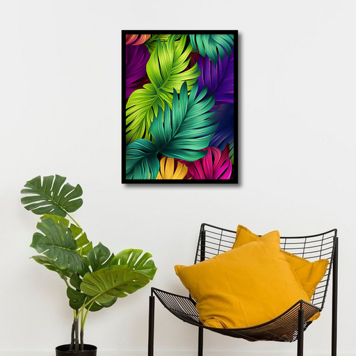 Summer tropical Colourful Leaves Canvas Frames