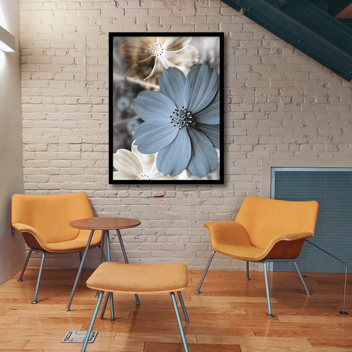 Grey Abstract Flower Canvas Canvas Frames