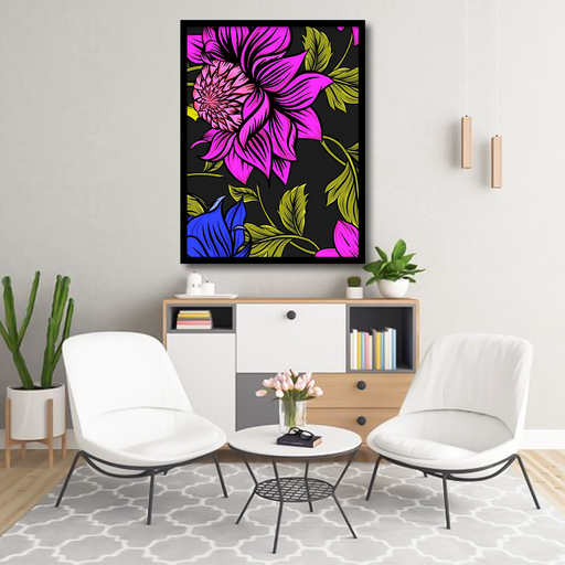 Floral Colourful Pattern Canvas Frames