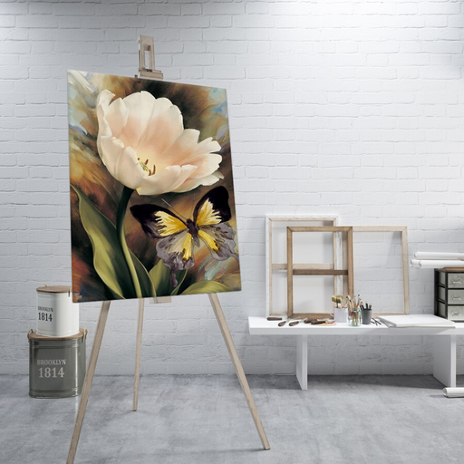 Beautiful Abstract Lily Flower Butterfly | Handmade Painting