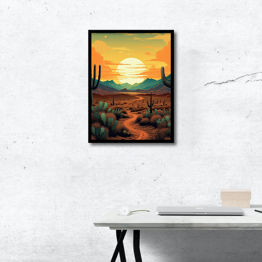 Desert Sun set Scenery Canvas Frames