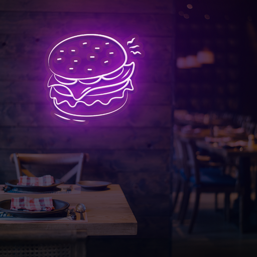 Glowing burger Neon Sign