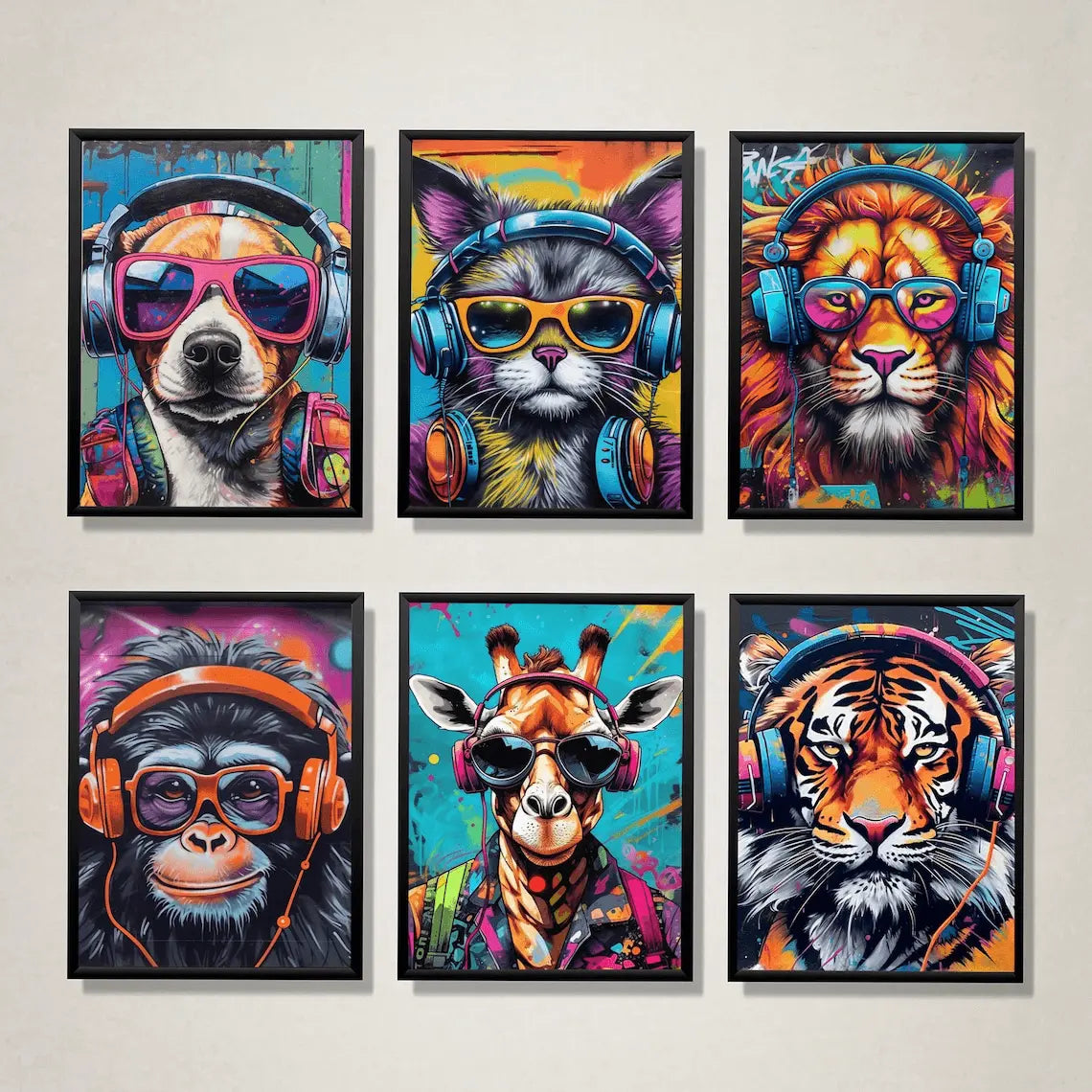 Animal Gaming Poster (6Panel) Wall Art