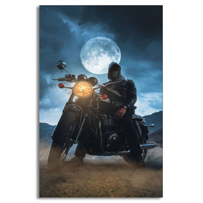 Night biker | Premium Canvas | Wall Art