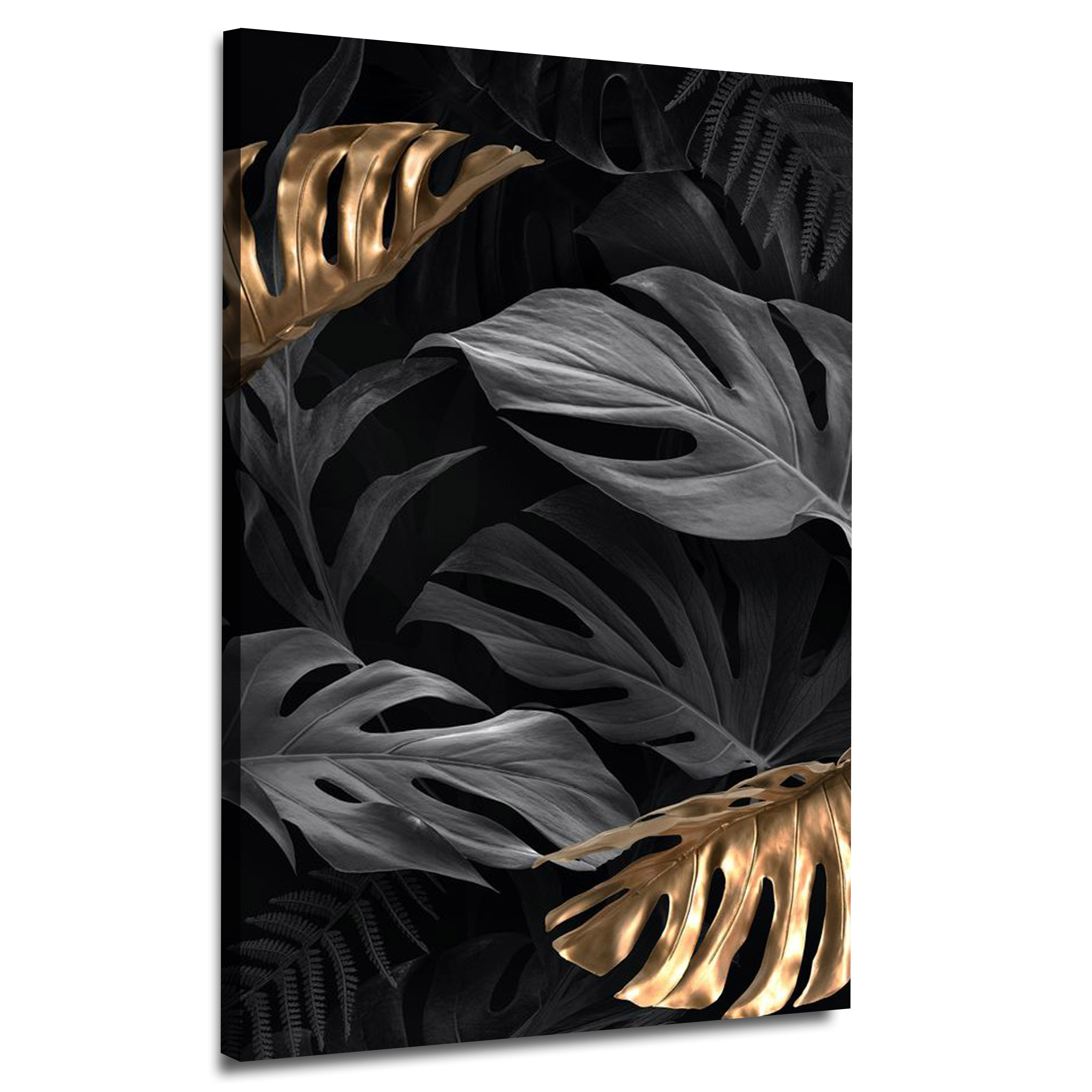 Black Gold Leaves | Wall Art