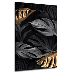 Black Gold Leaves | Wall Art