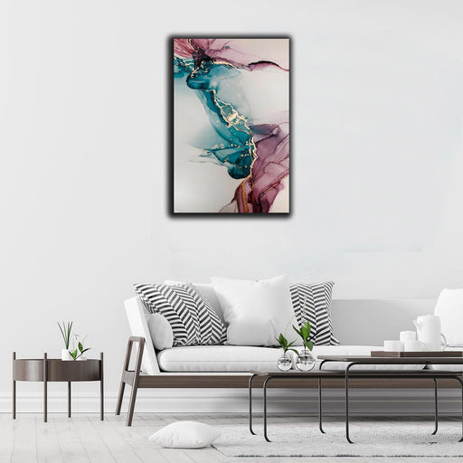 Premium Canvas | Pink blue abstract Art