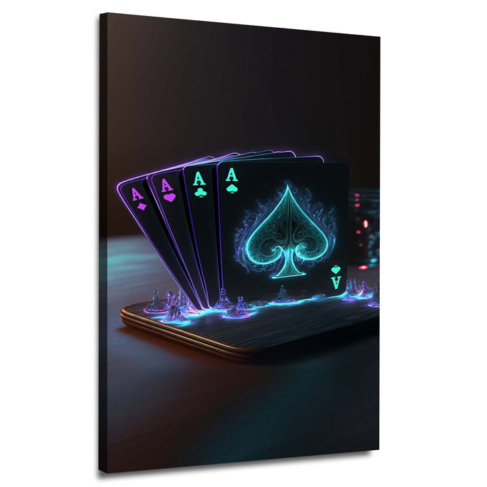 Poker Neon Ace Cards | Wall Art