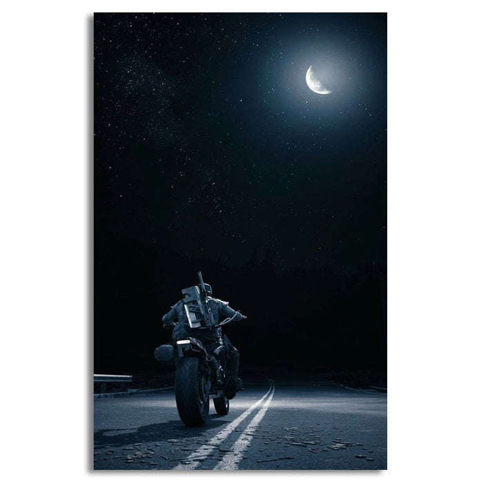 Bike Rider on Moony Night | Wall Art