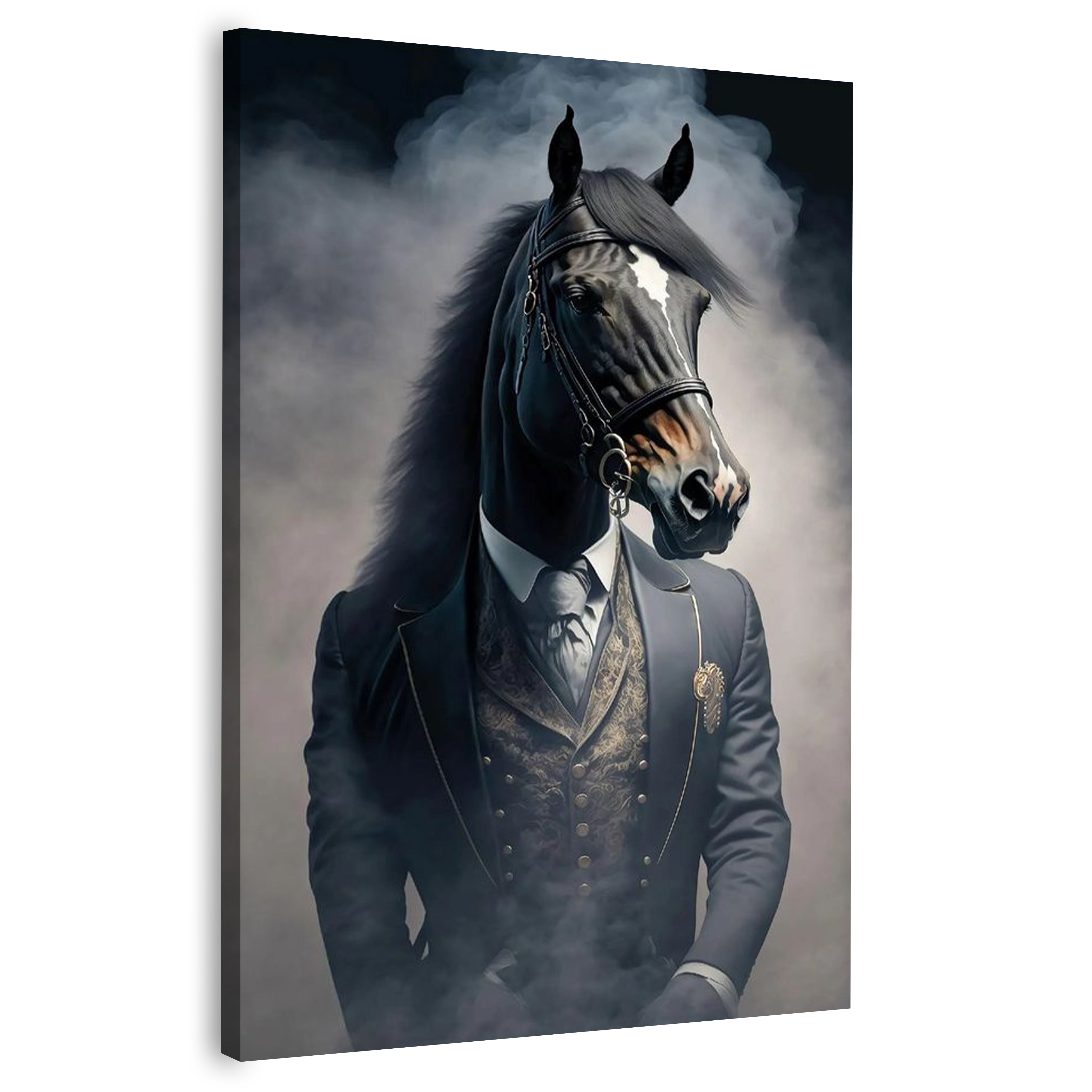 Black and White Horse In a Suit | Wall Art