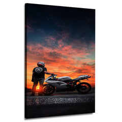 Ducati 848 Sunset | Premium Canvas | Wall Art