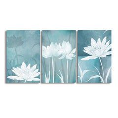 Abstract Blue Flower (3panel0 | Wall Art