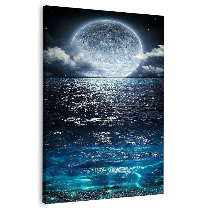 Moonlight Seascape Canvas Wall Art