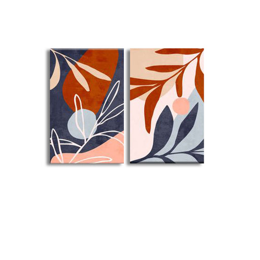 Set Of 2 Abstract plant leaf