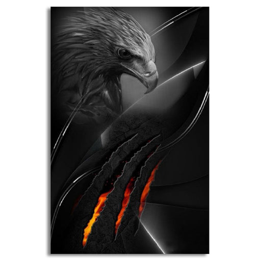 Eagle Portrait With Fire Wings | Wall Art