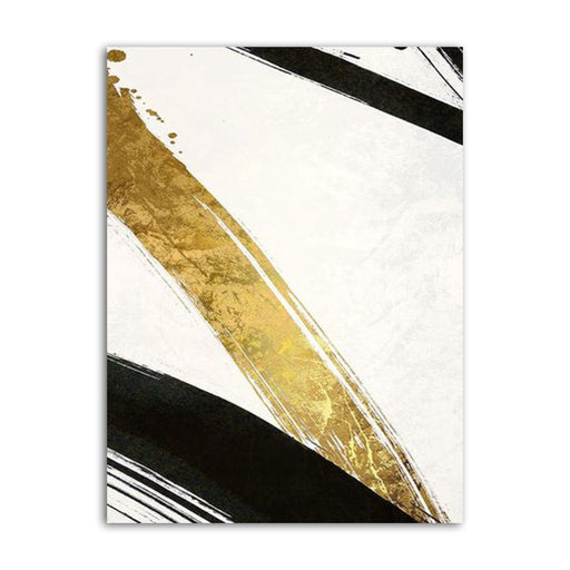 Black And Gold Harsh Slashing Abstract | Wall Art