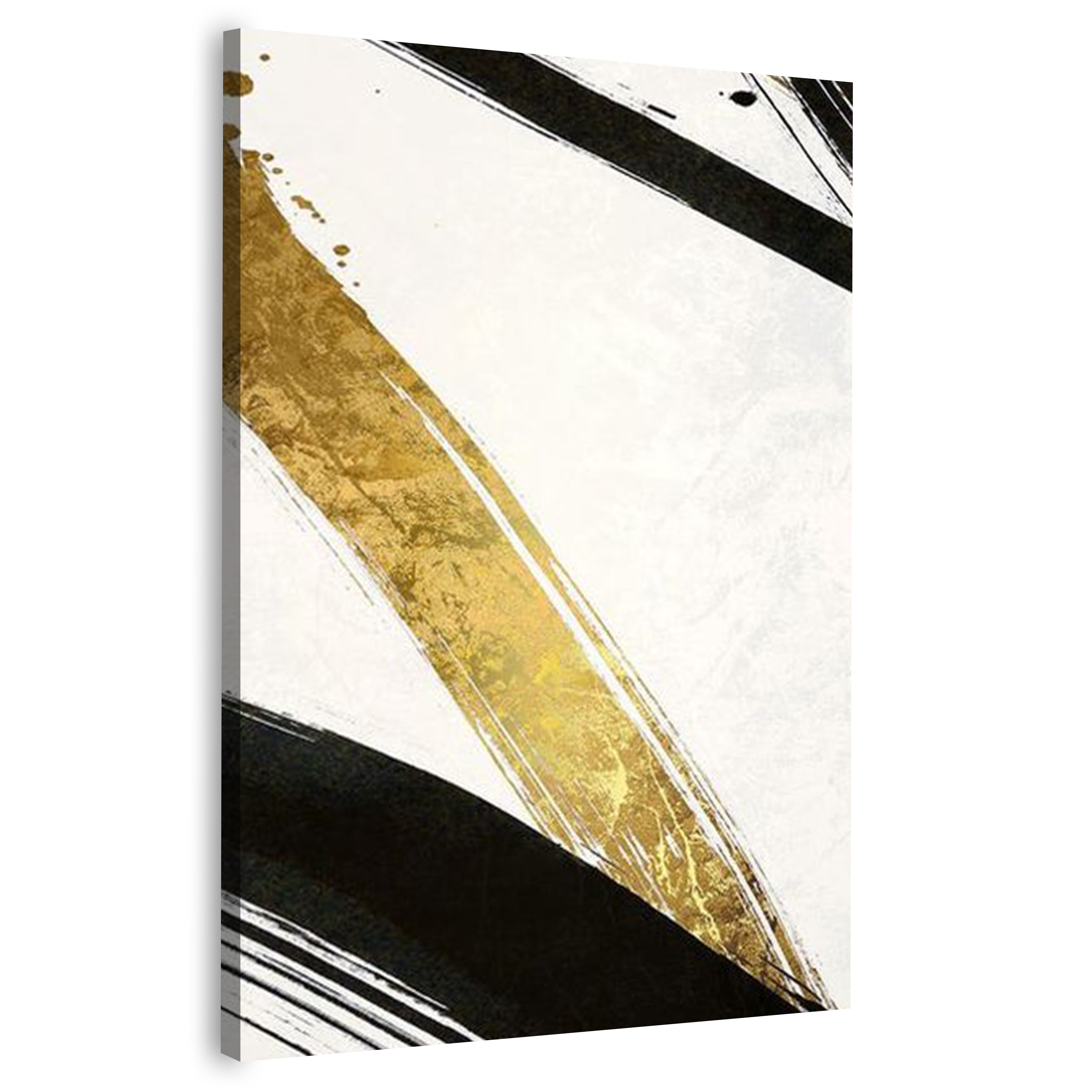 Black And Gold Harsh Slashing Abstract | Wall Art