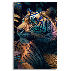 Floral tiger animal canvas | Wall Art