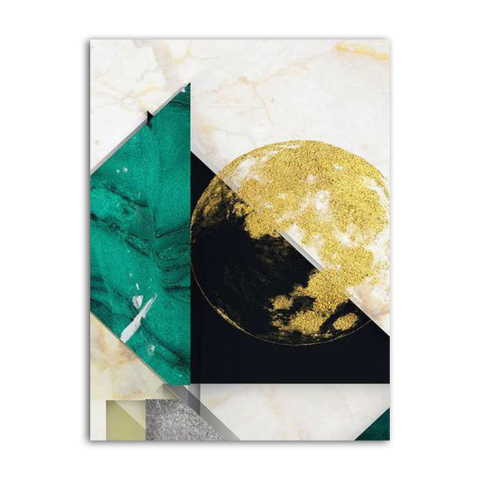 Green Black Gold Foil Abstract Art | Wall Art