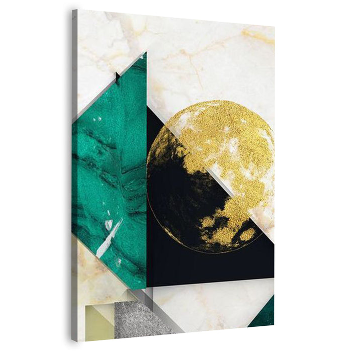 Green Black Gold Foil Abstract Art | Wall Art