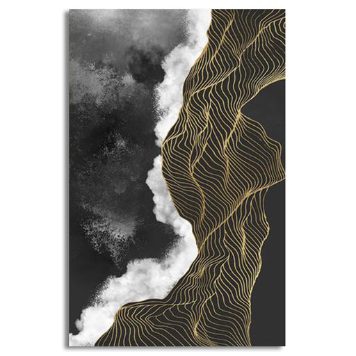 Modern Abstract Gold Geometric Line | Wall Art