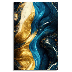 Rumlly Poster of Blue Gold Wave | Wall Art