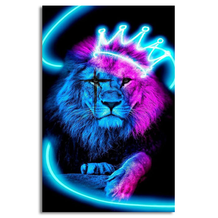 Glowing Lion Portrait | Wall Art