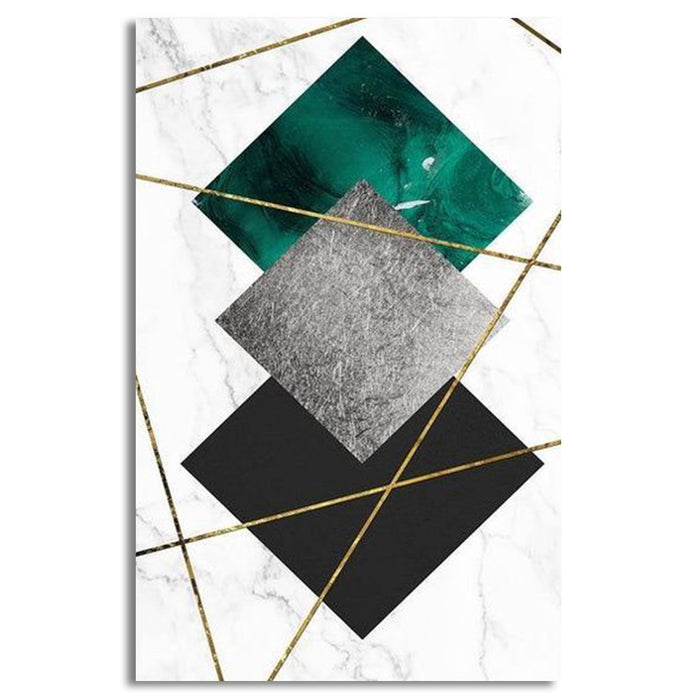 Marble Background Gold Line Print | Wall Art