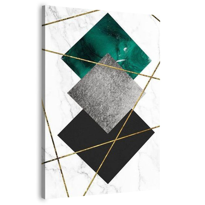 Marble Background Gold Line Print | Wall Art