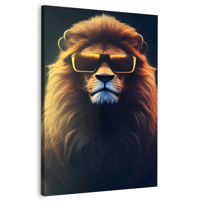 A Lion wearing sun glasses | Wall Art