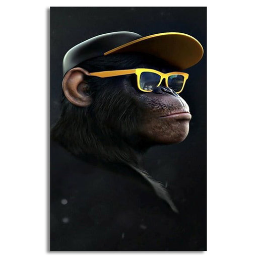 Earphone Monkey Chimpanzee | Wall Art